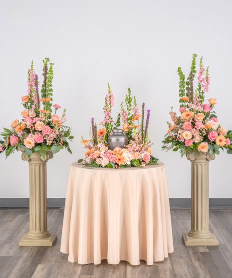 Peach and Blush Urn Tribute Package